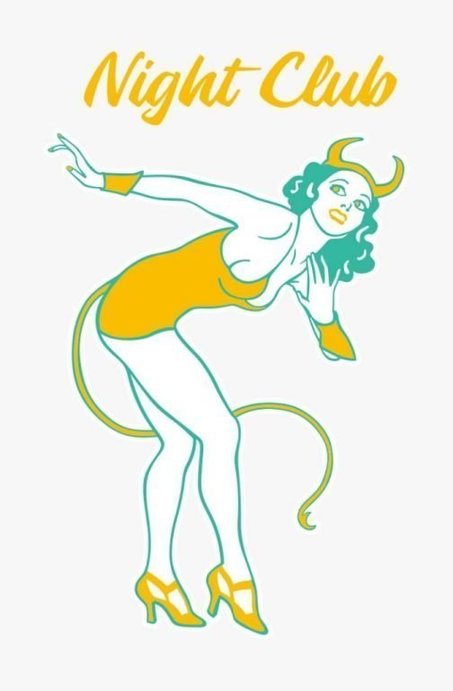 فتاة راقصة في ملهى ليلي - رسم دبوس
