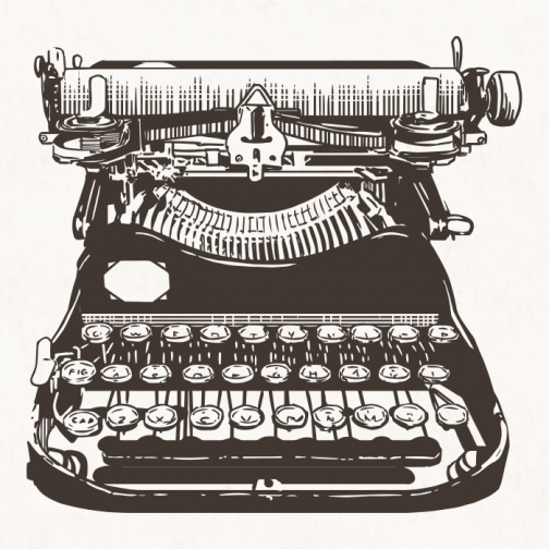 Machine à écrire ancienne (touches exquises) / Dessin
