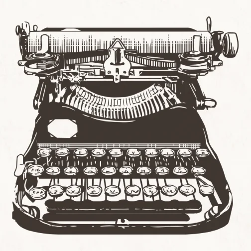 Máquina de escribir antigua (toques exquisitos) / Dibujo