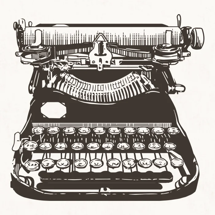Máquina de escribir antigua (toques exquisitos) / Dibujo, ai illustrator  file, US$5.00 each