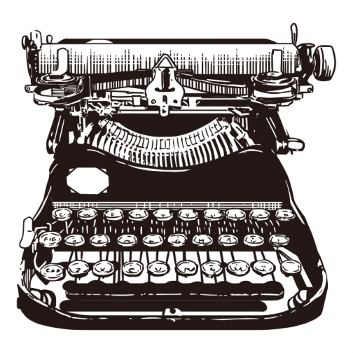 Antieke typemachine (verfijnde accenten) / Tekening