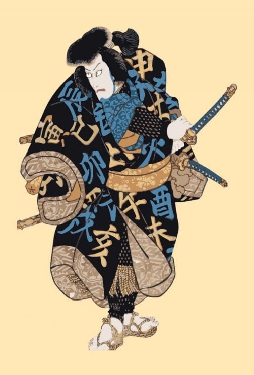 Kabuki Ichikawa Ebizou japońskie ukiyo-e Utagawa Kuniyoshi