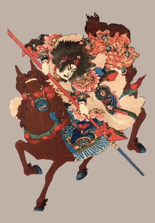 Sangokushi / Samurai giapponese Ukiyo-e di Utagawa Kuniyoshi