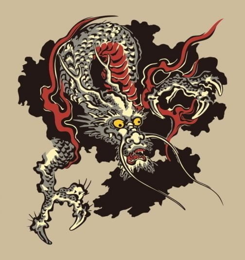 Drago giapponese Ukiyo-e di Utagawa Kuniyoshi