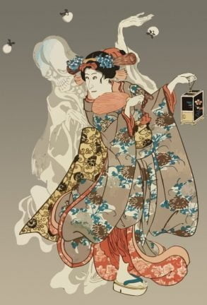 Oiwa Bokon / Yokai Ghost Японское укиё-э работы Утагавы Куниёси