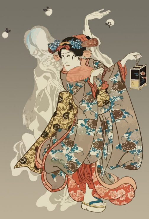 Oiwa Bokon / Fantôme Yokai Ukiyo-e japonais par Utagawa Kuniyoshi