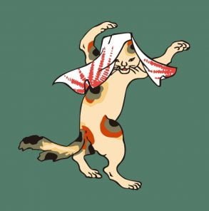 Ukiyo-e tanzende Katze von Utagawa Kuniyoshi
