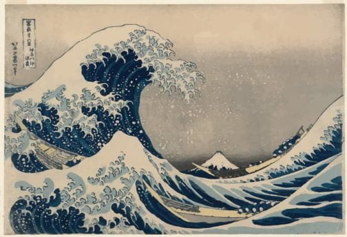 कत्सुशिका होकुसाई द्वारा द ग्रेट वेव ऑफ कनागावा / जापानी पुरानी कला