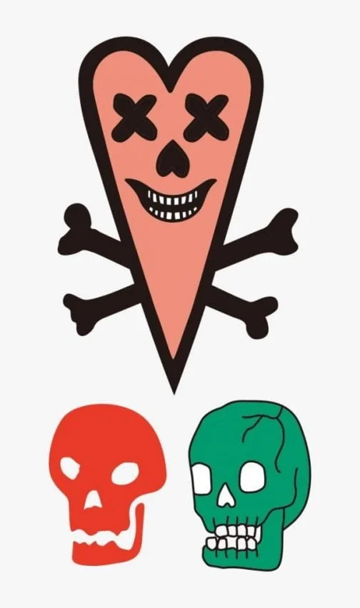 Conjunto de ilustração de Crânios Retro