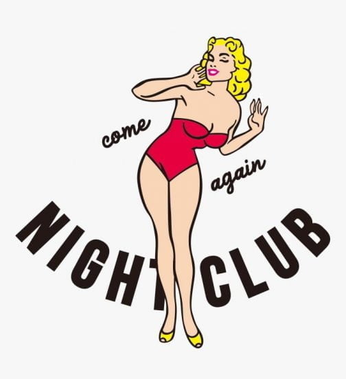 Chica retro en un club nocturno