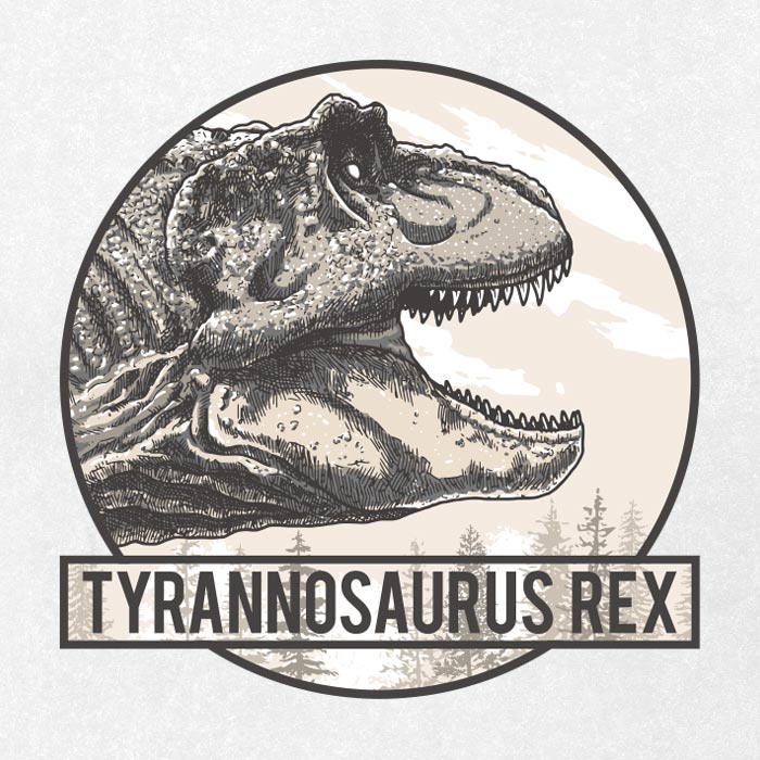 Dinossauro Tyrannosaurus Rex 01 / Rosto / Desenho