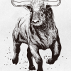 Running cow / Drawing - Image 2
