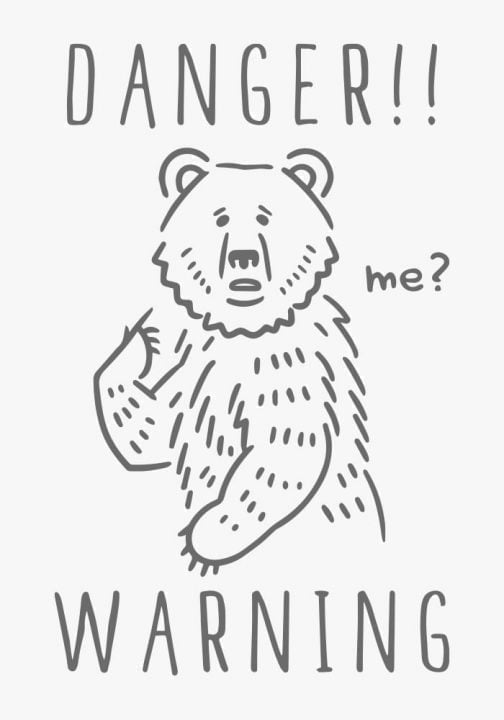 "곰을 조심하세요!!"의 표지판" / 도면