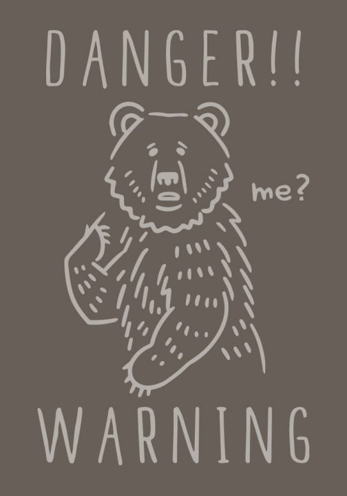 "곰을 조심하세요!!"의 표지판" / 도면