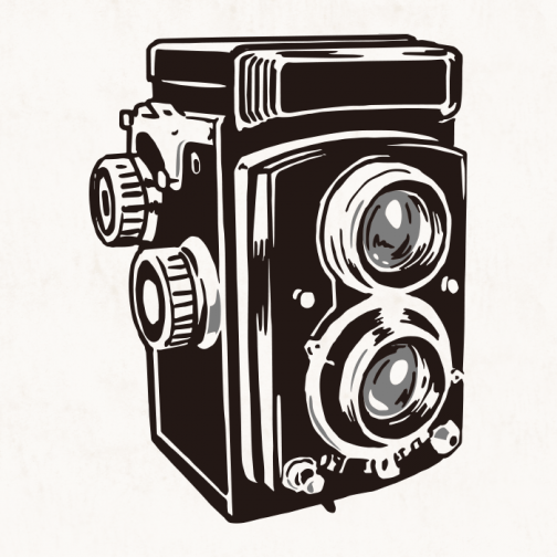 Reflexo de lente dupla (Antique camera) / Desenho