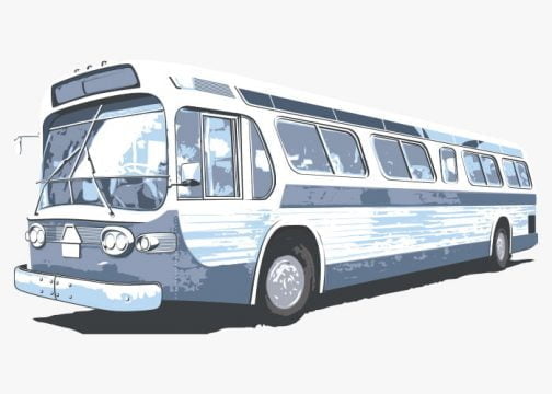 Ретро большой автобус / Рисунок