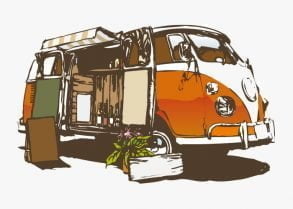 Carro de cozinha retro / Desenho