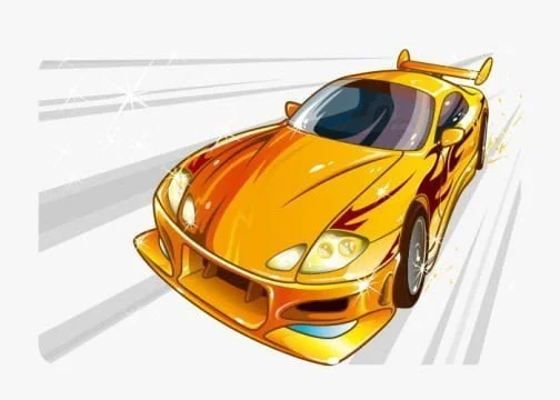 Speeding up sports car / Drawing