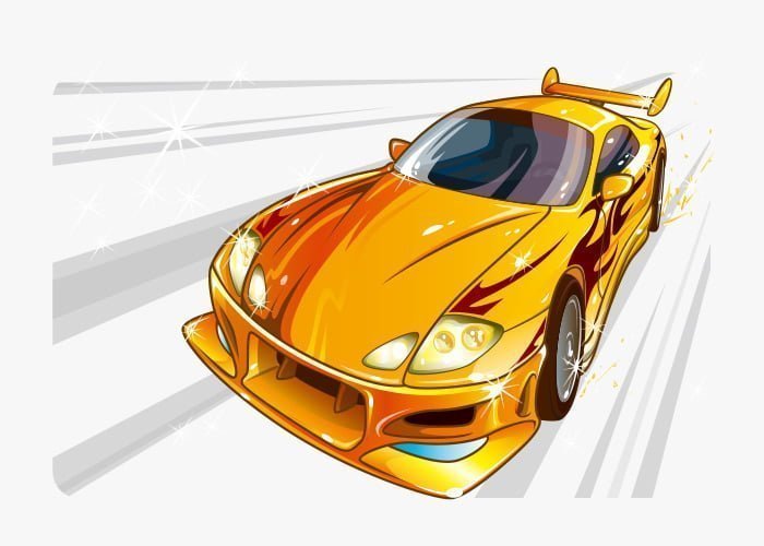 Speeding up sports car / Drawing | ai illustrator file | US$ each | Ai  & PNG File