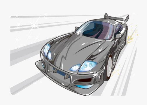 Beschleunigung eines Sportwagens / Zeichnung
