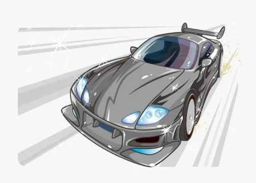 Speeding up sports car / Drawing