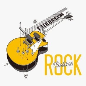 Vista esplosa della chitarra / Disegno