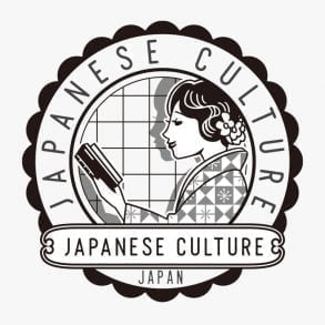 Japanese woman retro emblem 01 / Drawing