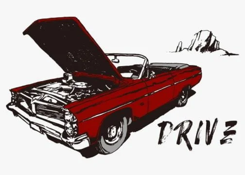 Amerikaanse oldtimer / Tekening