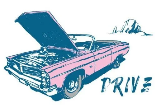 Amerikaanse oldtimer / Tekening