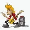 Funky man playing bass / Drawing - Image 2