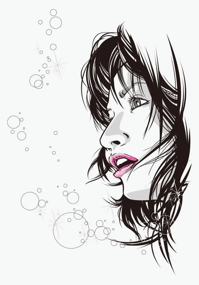 woman profile drawing