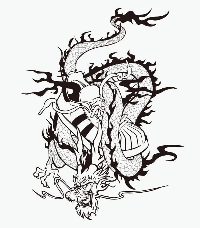 靴に巻きついた龍 / イラスト | ai illustrator file | US$5.00 each