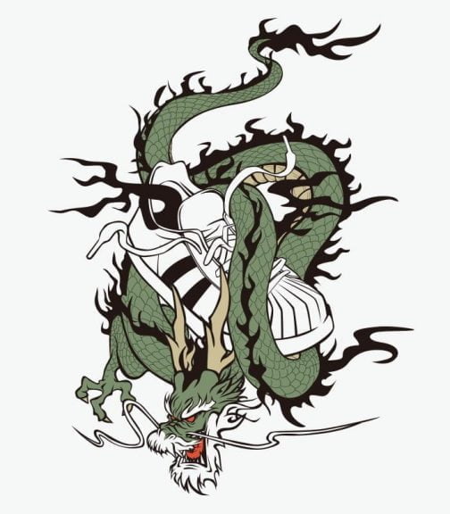 El dragón envuelto en los zapatos / El dibujo