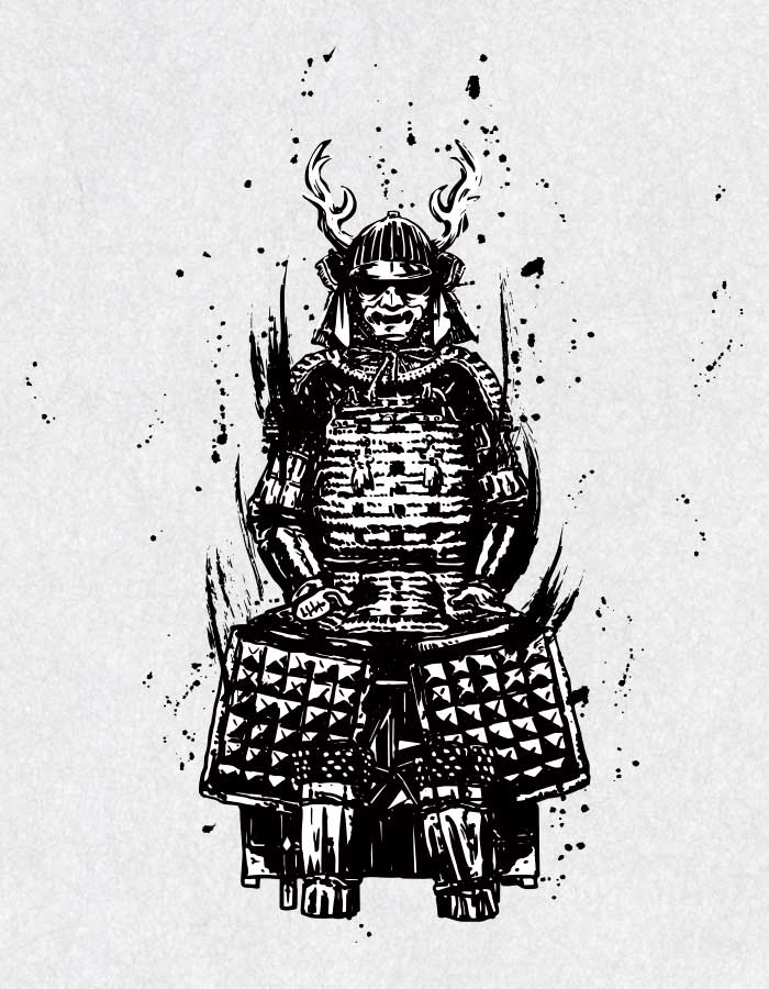 Overall image of samurai wearing armor / Drawing | ai illustrator file