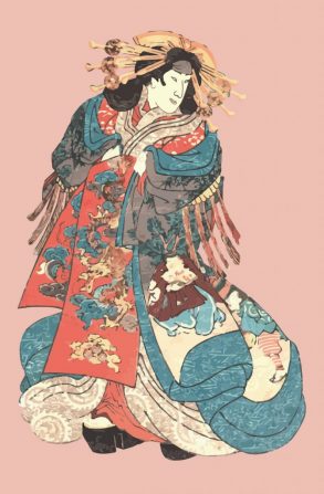 Kimono lady Japanese Ukiyo-e by Utagawa Kuniyoshi