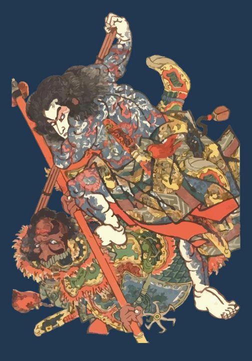 Helden / Kyumonryu Shishin / Japanse Ukiyo-e van Utagawa Kuniyoshi