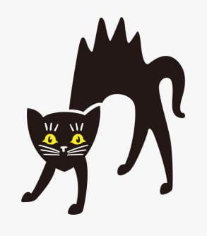 Retro scared cat