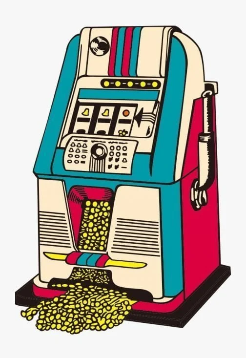 Máquina de ruleta de casino retro - dibujo