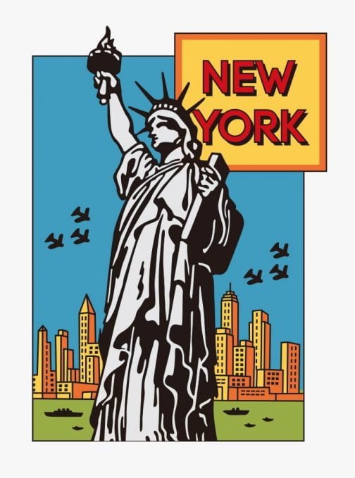 Nova Iorque - Cartaz da Estátua da Liberdade - desenho