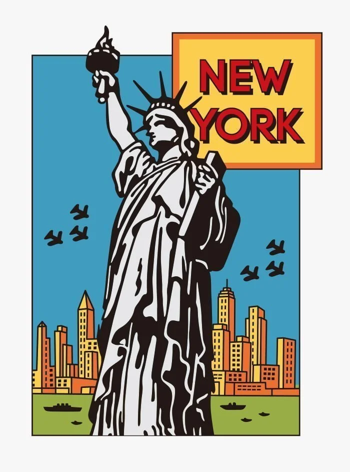 ニューヨーク - 自由の女神像ポスター - イラスト