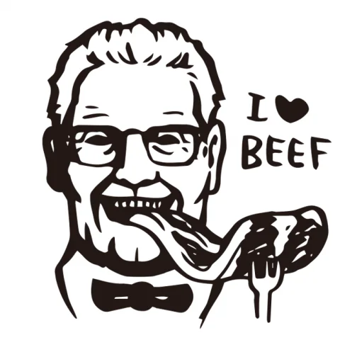 Uncle eating beef / Drawing
