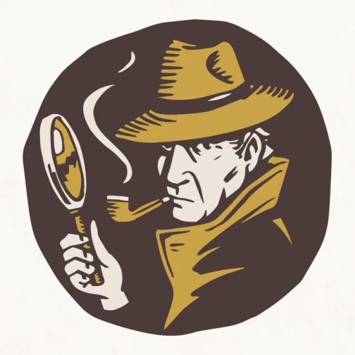 Detetive segurando um tubo - Desenho