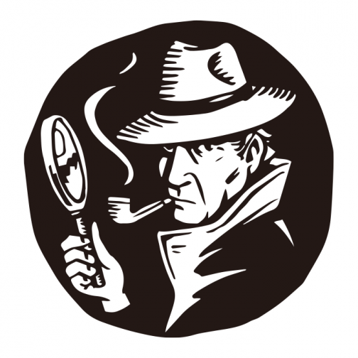 Detektyw trzymający fajkę - Rysunek