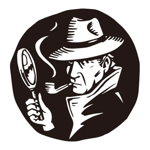 Detetive segurando um tubo - Desenho