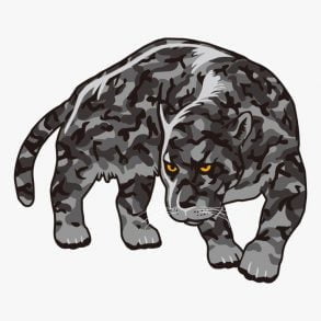 Leopardo preto a olhar à distância / Pantera / Jaguar / Chita / Puma / Camuflagem / Desenho