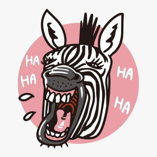 Grappige lachende zebra / Tekening