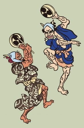 Demónio / Trovão Ukiyo-e japonês por Kuniyoshi Utagawa
