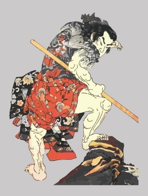 Eroi / Kyumonryu Shishin / Ukiyo-e giapponese di Utagawa Kuniyoshi