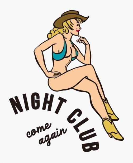 Retro Western Girl at Night Club - Pin ups