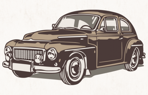 Retro e carro clássico / Desenho